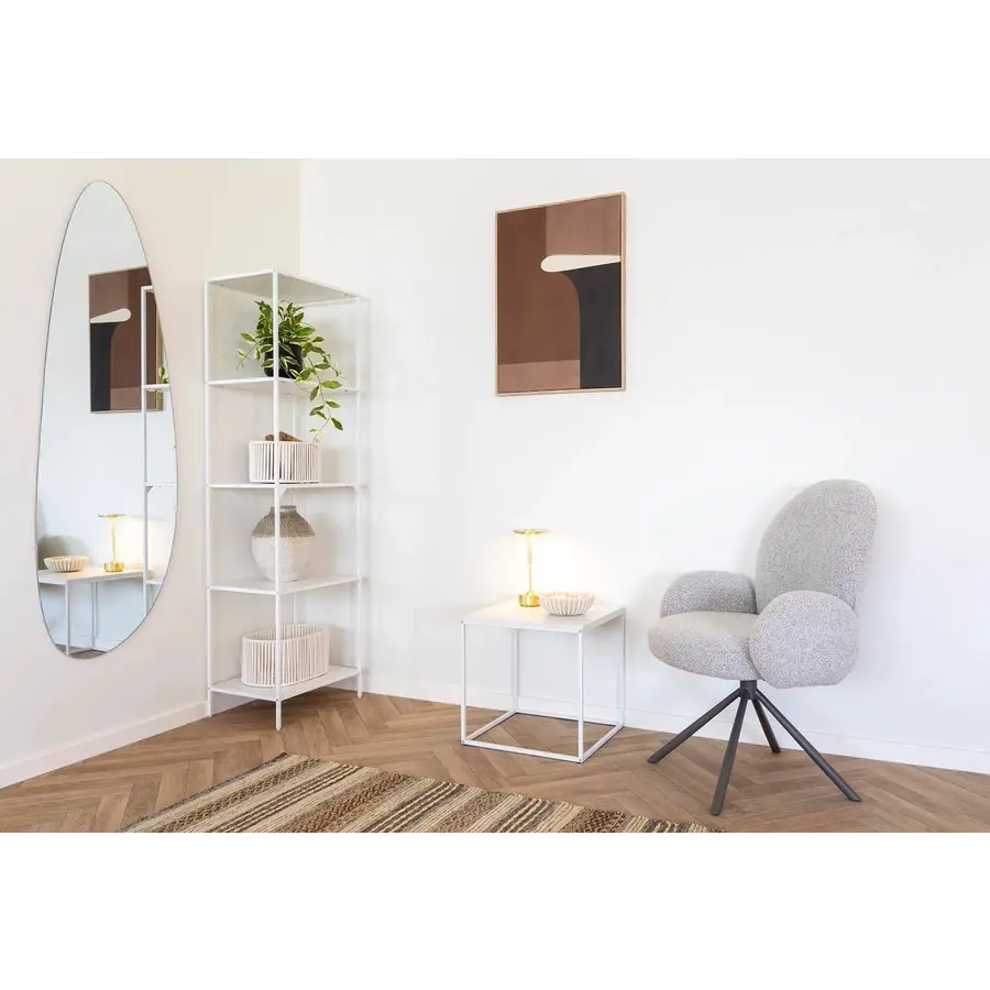 Lana Zand Bouclé Eetkamerstoel Draaibaar Lana Zand Bouclé Eetkamerstoel Draaibaar