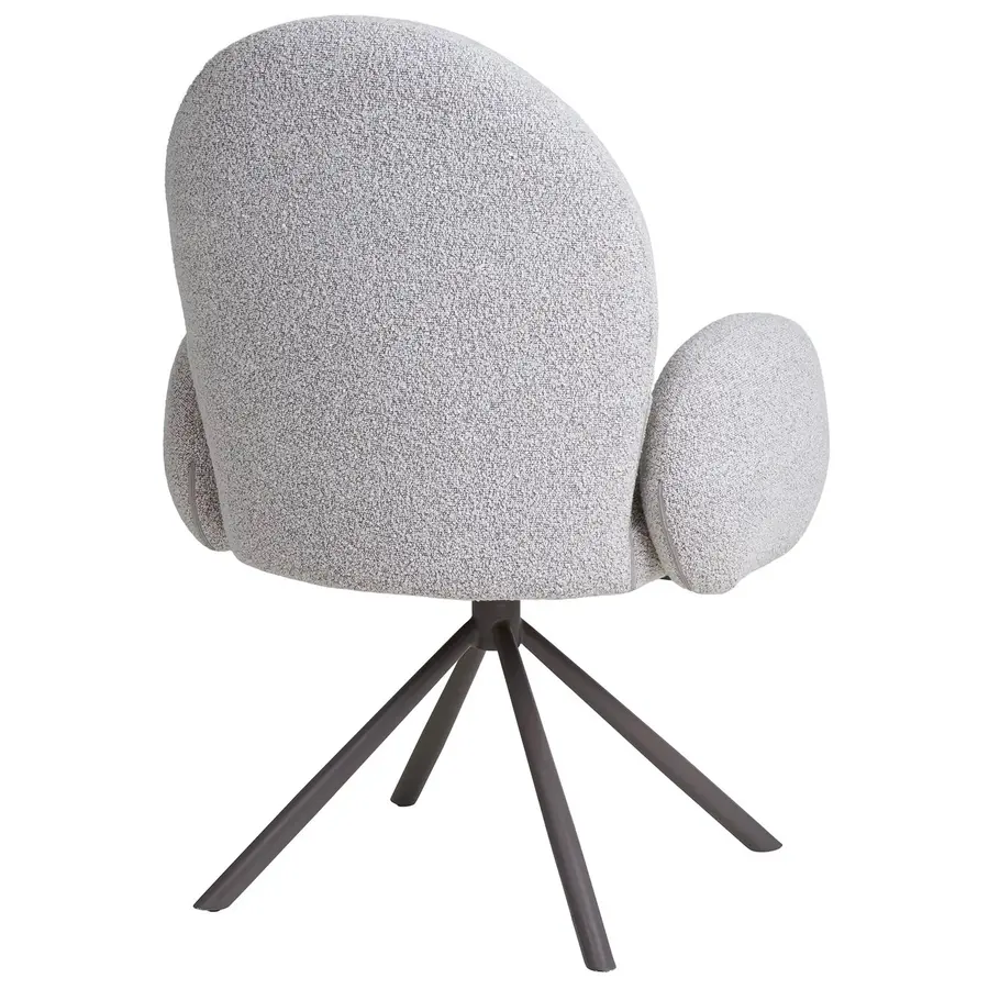 Lana Zand Bouclé Eetkamerstoel Draaibaar Lana Zand Bouclé Eetkamerstoel Draaibaar