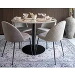 House Nordic Bolzano Marmer Eettafel Rond Wit / Zwart