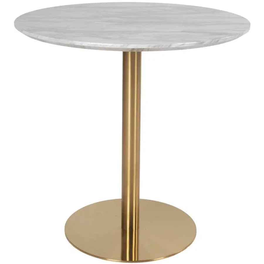 Bolzano Marmer Eettafel Wit / Goud Ø90 cm Bolzano Marmer Eettafel Wit / Goud Ø90 cm