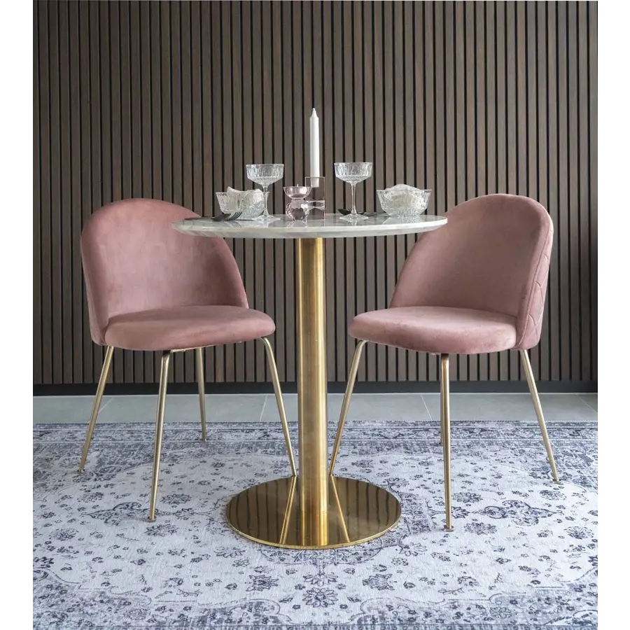 Bolzano Marmer Eettafel Wit / Goud Ø70 cm Bolzano Marmer Eettafel Wit / Goud Ø70 cm
