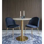 House Nordic Bolzano Marmer Eettafel Wit / Goud Ø70 cm House Nordic Bolzano Marmer Eettafel Wit / Goud Ø70 cm