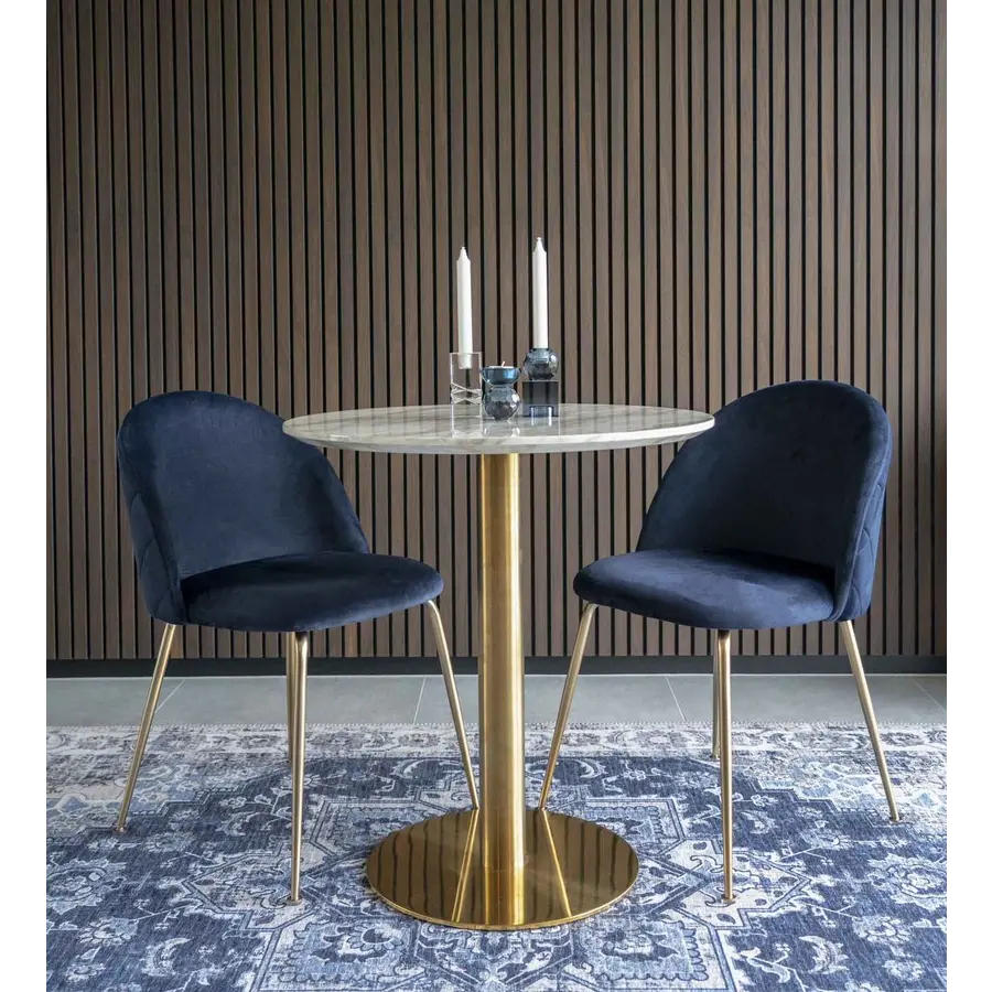 Bolzano Marmer Eettafel Wit / Goud Ø70 cm Bolzano Marmer Eettafel Wit / Goud Ø70 cm