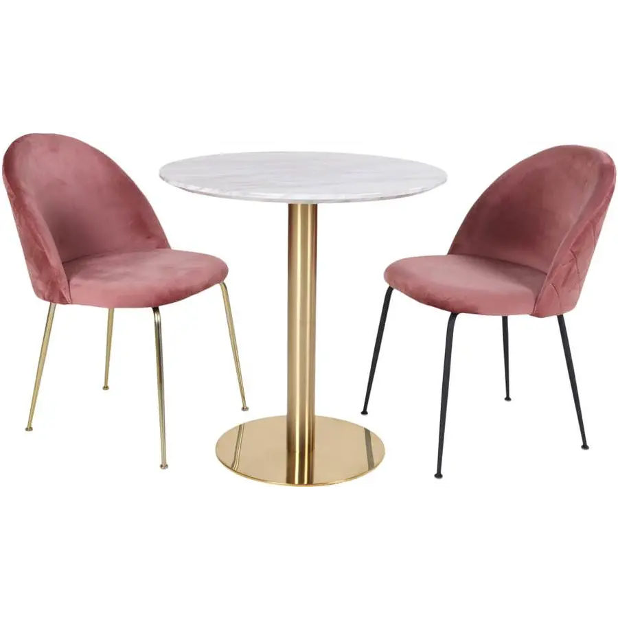 Bolzano Marmer Eettafel Wit / Goud Ø70 cm Bolzano Marmer Eettafel Wit / Goud Ø70 cm