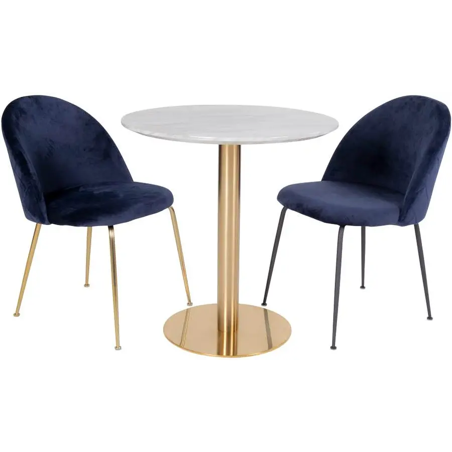 Bolzano Marmer Eettafel Wit / Goud Ø70 cm Bolzano Marmer Eettafel Wit / Goud Ø70 cm