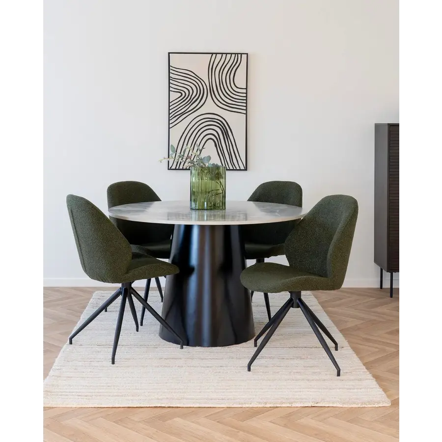 Monte Carlo Groen Bouclé Draaistoel Monte Carlo Groen Bouclé Draaistoel