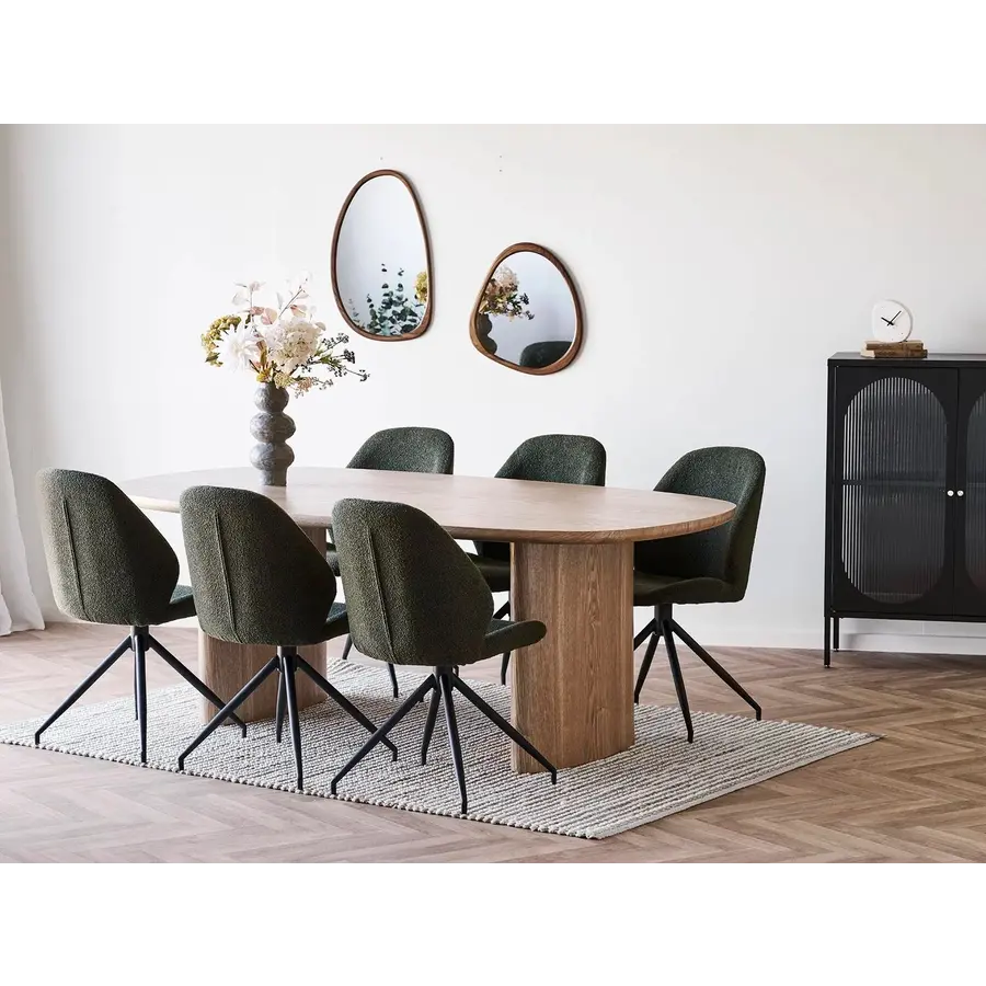 Monte Carlo Groen Bouclé Draaistoel Monte Carlo Groen Bouclé Draaistoel