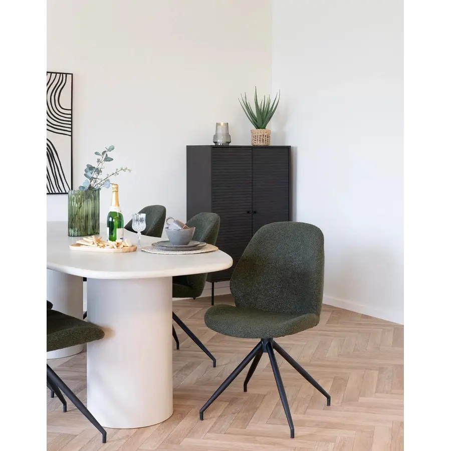 Monte Carlo Groen Bouclé Draaistoel Monte Carlo Groen Bouclé Draaistoel