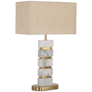 Richmond Interiors Lenore Tafellamp Goud / Wit Marmer