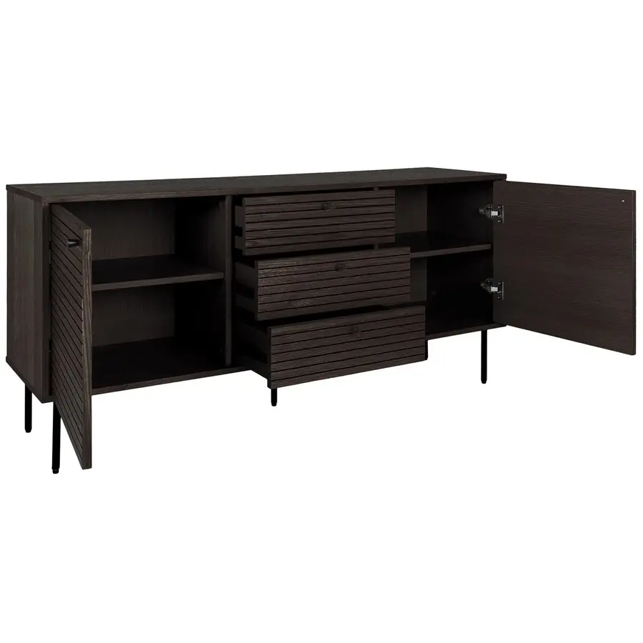 Kyoto Gerookt Eiken Dressoir 2-Deuren 3-Lades Kyoto Gerookt Eiken Dressoir 2-Deuren 3-Lades