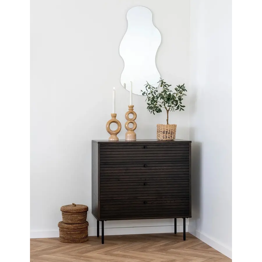 Kyoto Gerookt Eiken Ladekast 4-Lades Kyoto Gerookt Eiken Ladekast 4-Lades