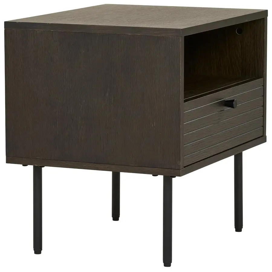 Kyoto Gerookt Eiken Bijzettafel met Lade Kyoto Gerookt Eiken Bijzettafel met Lade