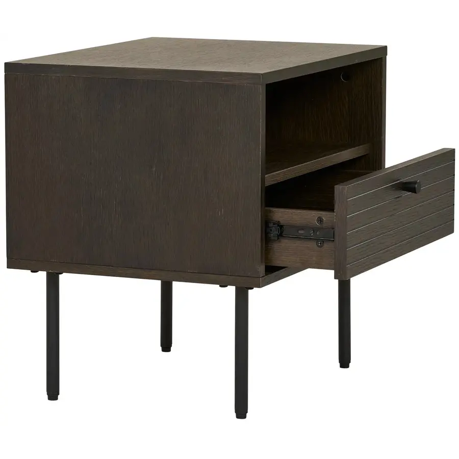 Kyoto Gerookt Eiken Bijzettafel met Lade Kyoto Gerookt Eiken Bijzettafel met Lade