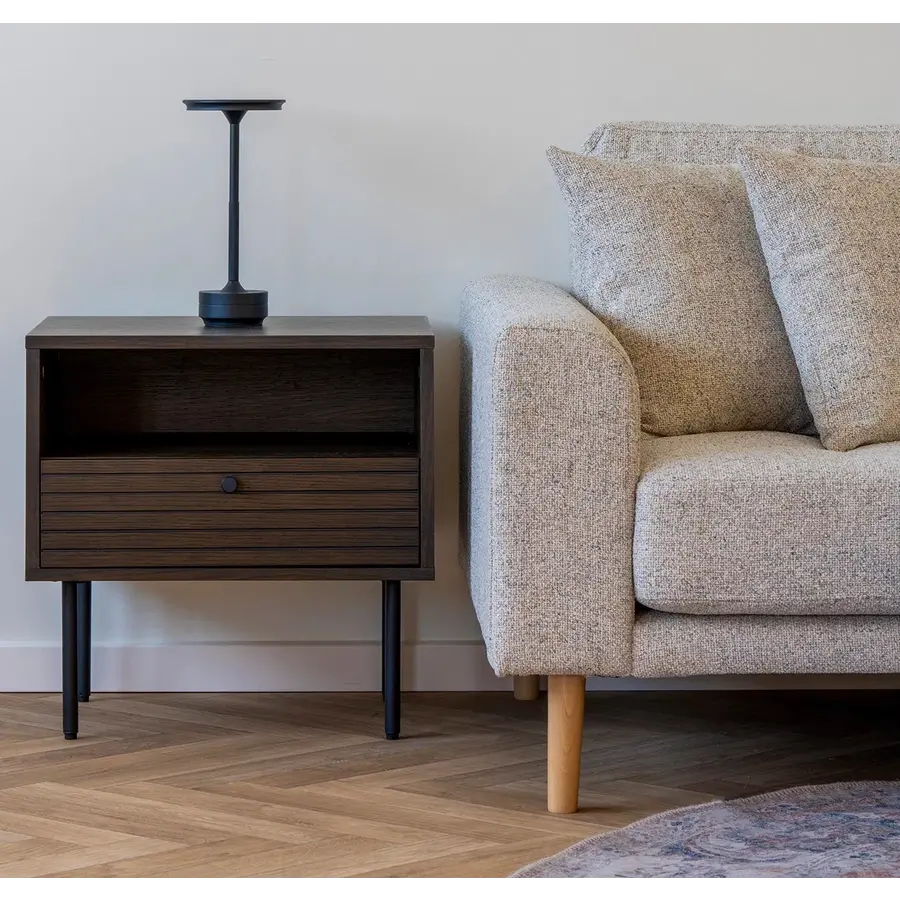 Kyoto Gerookt Eiken Bijzettafel met Lade Kyoto Gerookt Eiken Bijzettafel met Lade