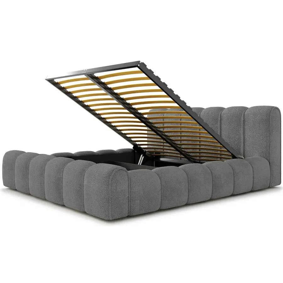 Adell 140 x 200 cm Gestoffeerd Bed Donkergrijs Adell 140 x 200 cm Gestoffeerd Bed Donkergrijs