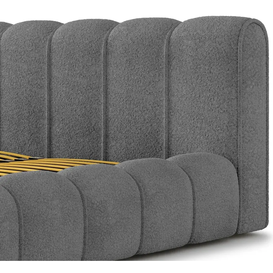 Adell 140 x 200 cm Gestoffeerd Bed Donkergrijs Adell 140 x 200 cm Gestoffeerd Bed Donkergrijs
