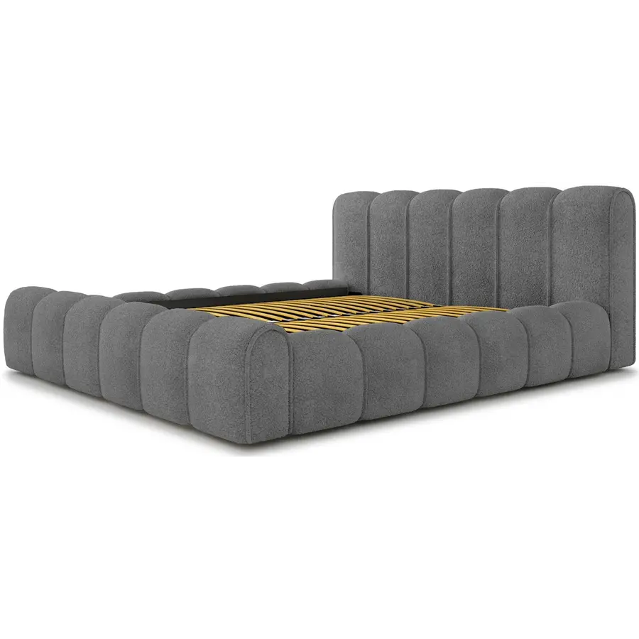 Adell 140 x 200 cm Gestoffeerd Bed Donkergrijs Adell 140 x 200 cm Gestoffeerd Bed Donkergrijs