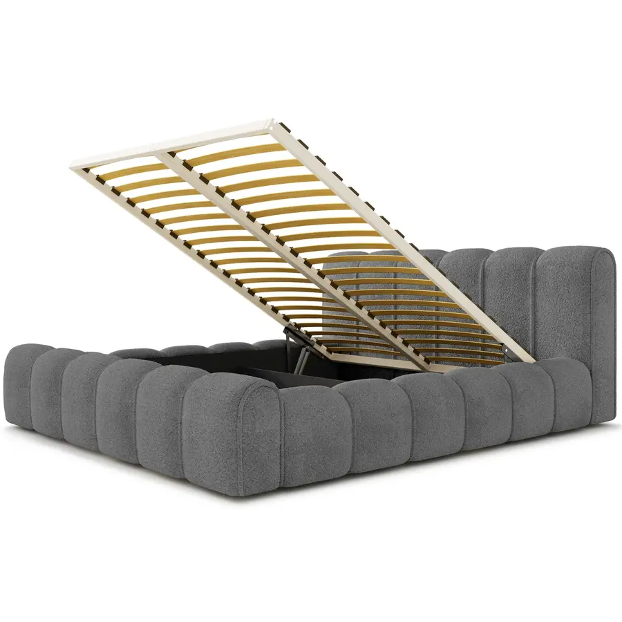 Adell 140 x 200 cm Gestoffeerd Bed Donkergrijs Adell 140 x 200 cm Gestoffeerd Bed Donkergrijs