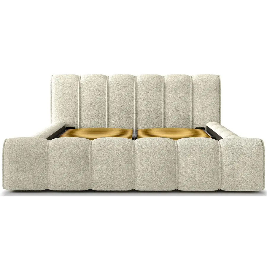 Adell 140 x 200 cm Gestoffeerd Bed Beige Adell 140 x 200 cm Gestoffeerd Bed Beige