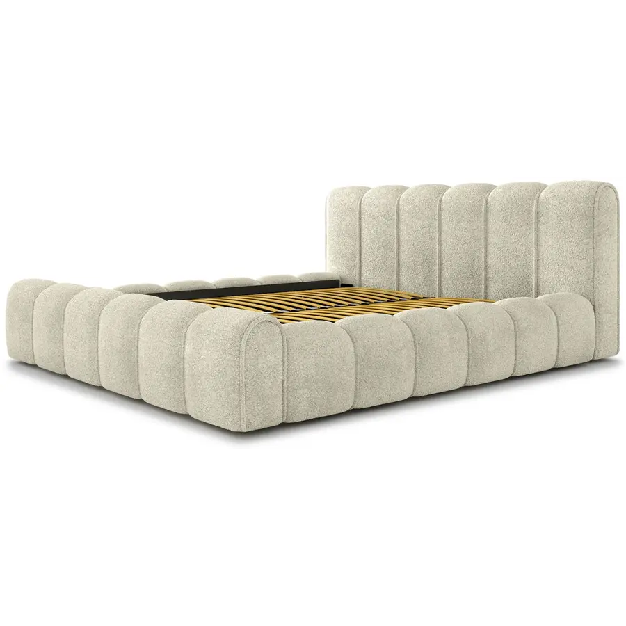 Adell 140 x 200 cm Gestoffeerd Bed Beige Adell 140 x 200 cm Gestoffeerd Bed Beige