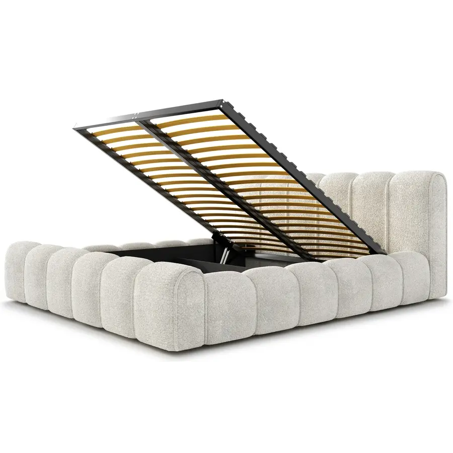 Adell 140 x 200 cm Gestoffeerd Bed Naturel Adell 140 x 200 cm Gestoffeerd Bed Naturel