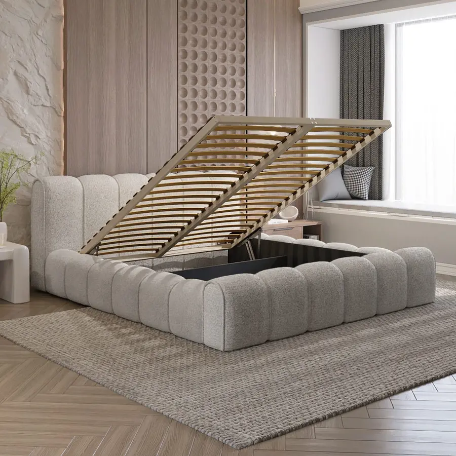 Adell 160 x 200 cm Gestoffeerd Bed Naturel Adell 160 x 200 cm Gestoffeerd Bed Naturel