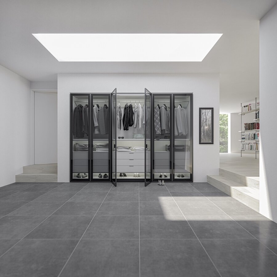 Smoke Draaideurkast Rookglas 6 deuren Smoke Draaideurkast Rookglas 6 deuren