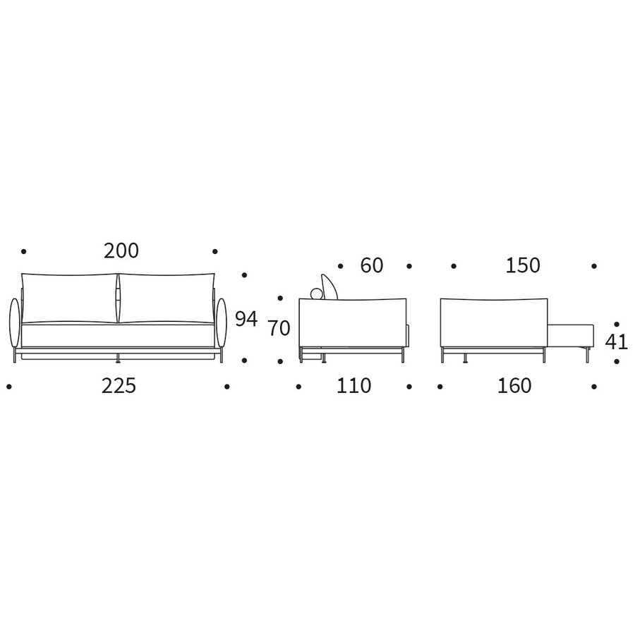 Malloy 3-Zits Slaapbank Chocco / Zwart Malloy 3-Zits Slaapbank Chocco / Zwart