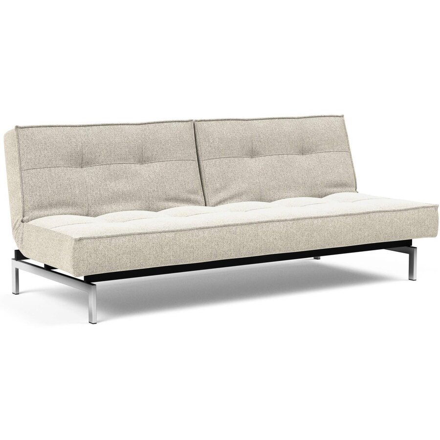 Splitback Slaapbank Gebroken Wit / Chroom Splitback Slaapbank Gebroken Wit / Chroom