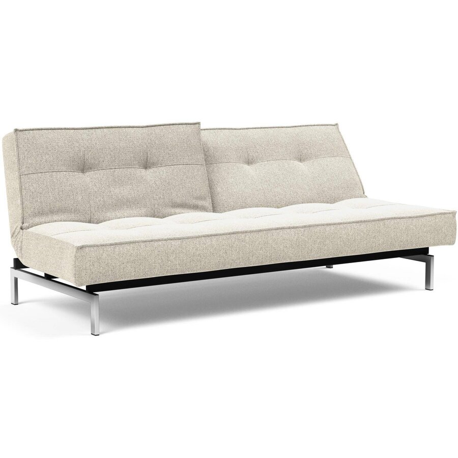 Splitback Slaapbank Gebroken Wit / Chroom Splitback Slaapbank Gebroken Wit / Chroom