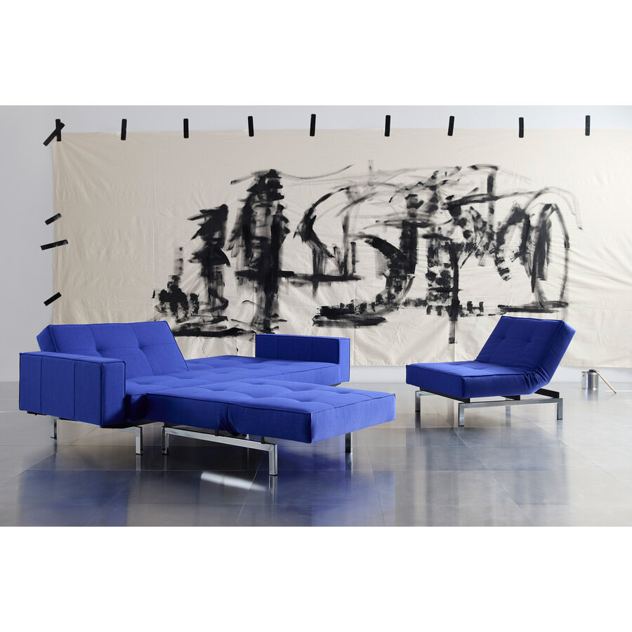 Splitback Deluxe Slaapbank Ultramarine / Chroom Splitback Deluxe Slaapbank Ultramarine / Chroom