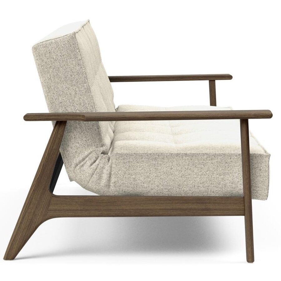 Splitback Slaapbank Gebroken Wit / Gerookt Eiken