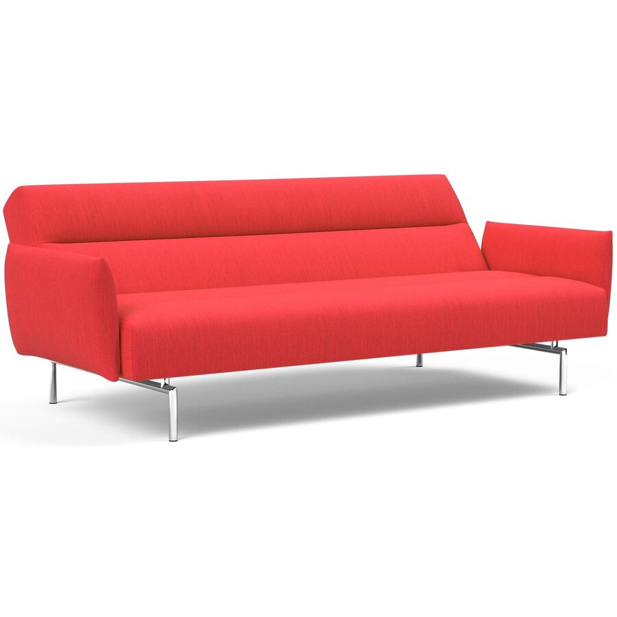 Jillis 2-Zits Slaapbank met Armleuning Rood / Chroom Jillis 2-Zits Slaapbank met Armleuning Rood / Chroom