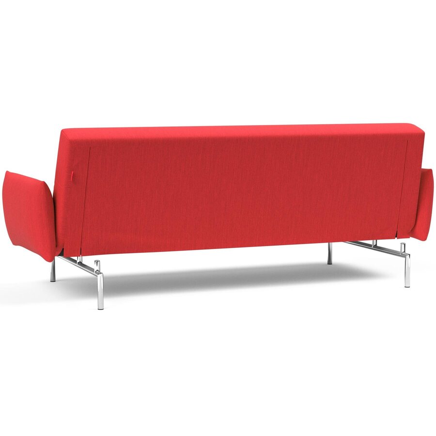 Jillis 2-Zits Slaapbank met Armleuning Rood / Chroom Jillis 2-Zits Slaapbank met Armleuning Rood / Chroom