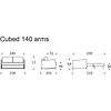 Cubed met Armleuning 140 cm Slaapbank Rood