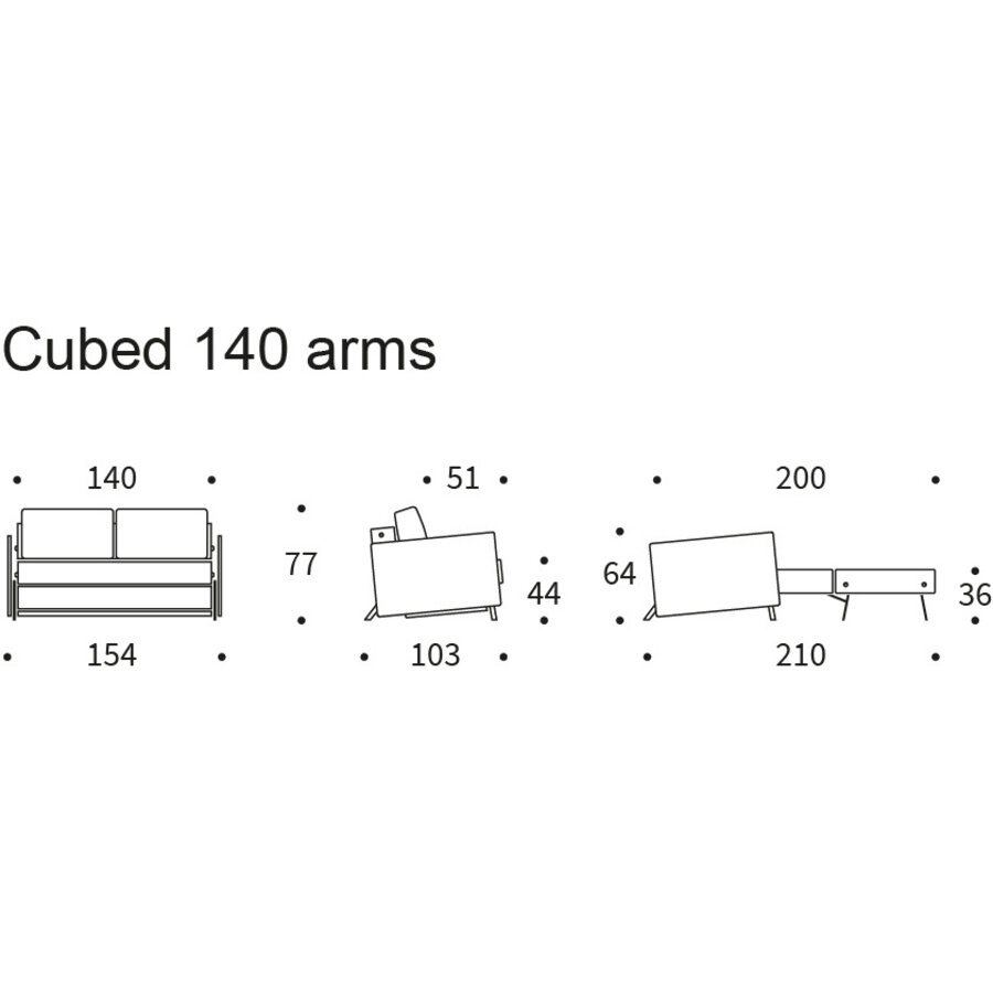 Cubed met Armleuning 140 cm Slaapbank Rood Cubed met Armleuning 140 cm Slaapbank Rood