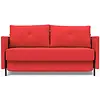 Cubed met Armleuning 140 cm Slaapbank Rood