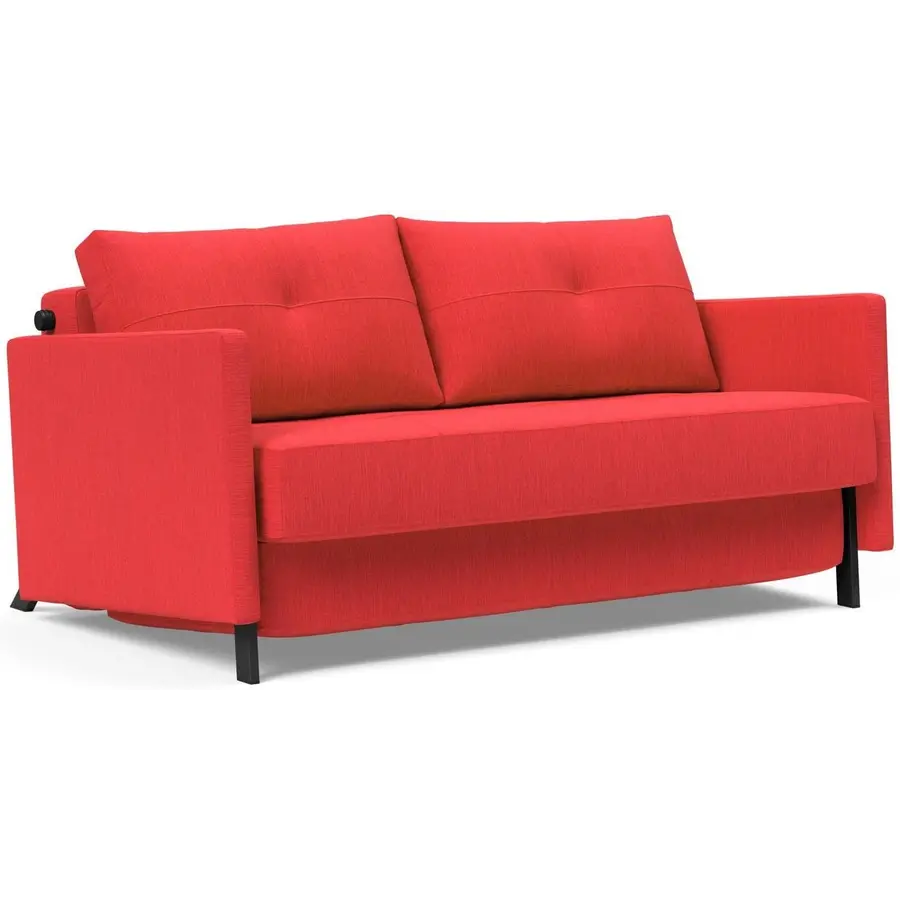 Cubed met Armleuning 140 cm Slaapbank Rood Cubed met Armleuning 140 cm Slaapbank Rood