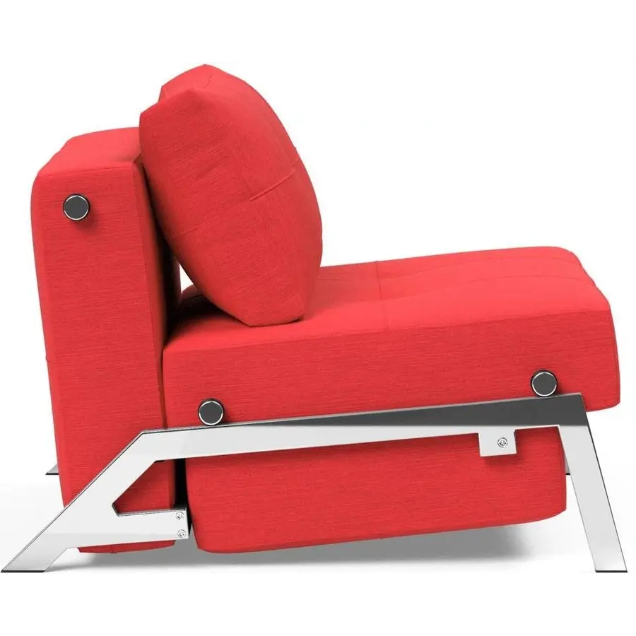 Cubed Slaapstoel Rood / Chrome Cubed Slaapstoel Rood / Chrome