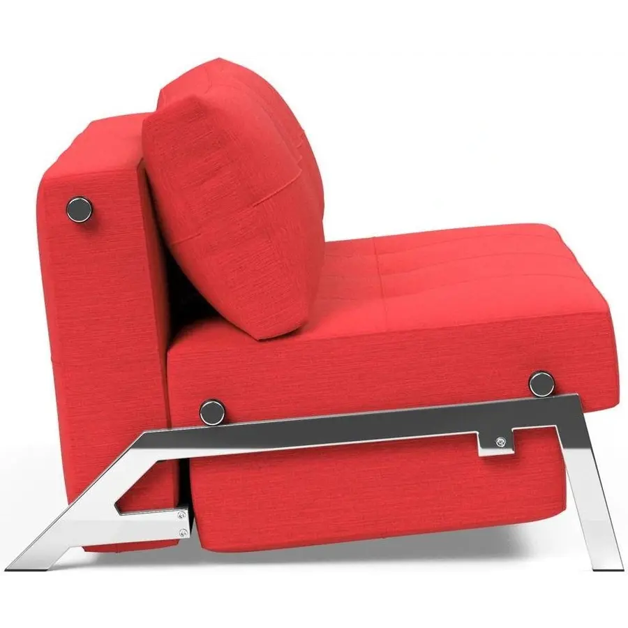 Cubed 140 cm Slaapbank Rood / Chrome Cubed 140 cm Slaapbank Rood / Chrome