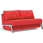 Innovation Living Cubed 140 cm Slaapbank Rood / Chrome Innovation Living Cubed 140 cm Slaapbank Rood / Chrome