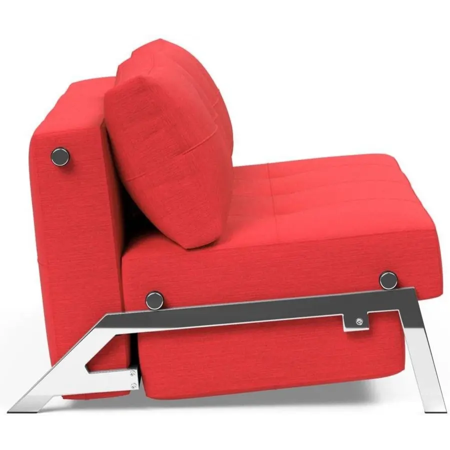 Cubed 160 cm Slaapbank Rood / Chrome Cubed 160 cm Slaapbank Rood / Chrome