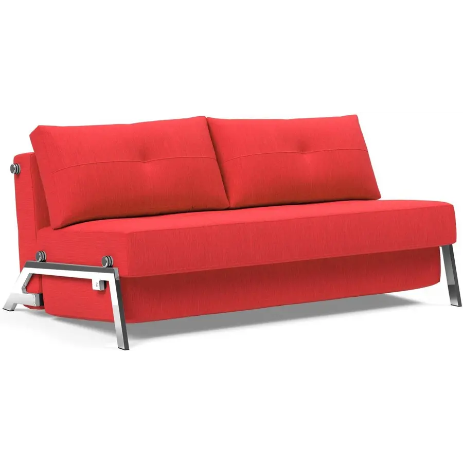 Cubed 160 cm Slaapbank Rood / Chrome Cubed 160 cm Slaapbank Rood / Chrome