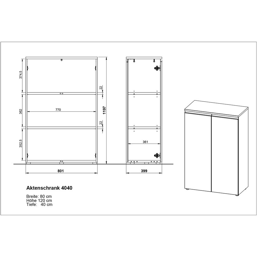 Bedano Cashmere Kantoorkast 2-Deuren