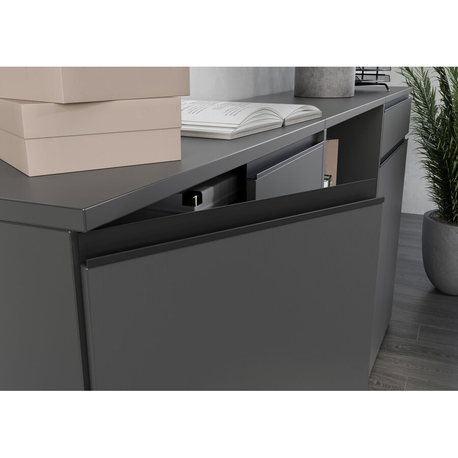 Bedano Grafiet Kantoorkast 2-Deuren 1-Lade