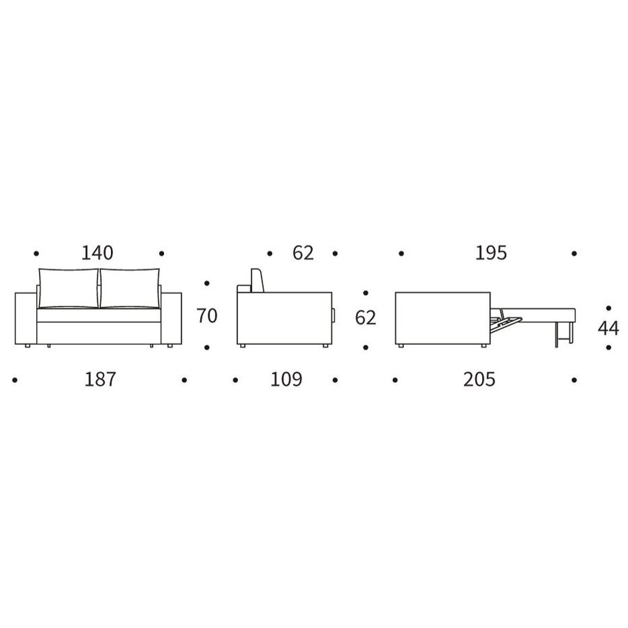 Neah 140 cm Slaapbank Gebroken Wit Neah 140 cm Slaapbank Gebroken Wit