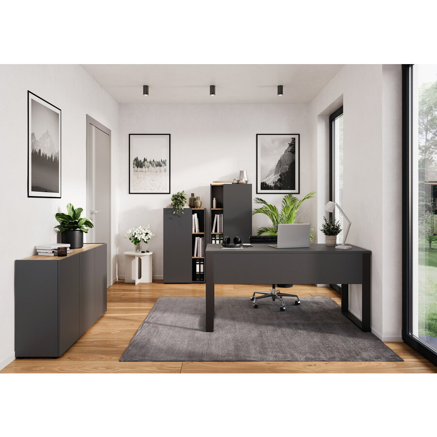 Adrano Bureautafel Grafiet / Zwart Adrano Bureautafel Grafiet / Zwart