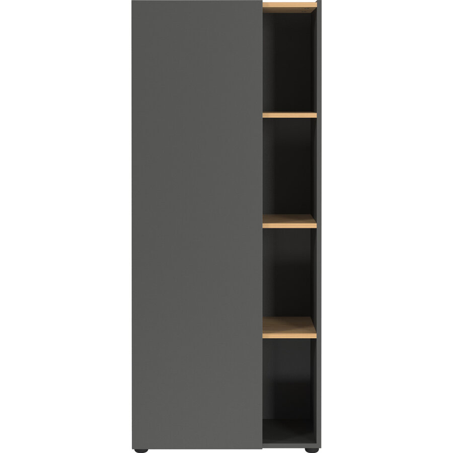 Adrano Grafiet / Eiken Kantoorkast H145 cm Adrano Grafiet / Eiken Kantoorkast H145 cm