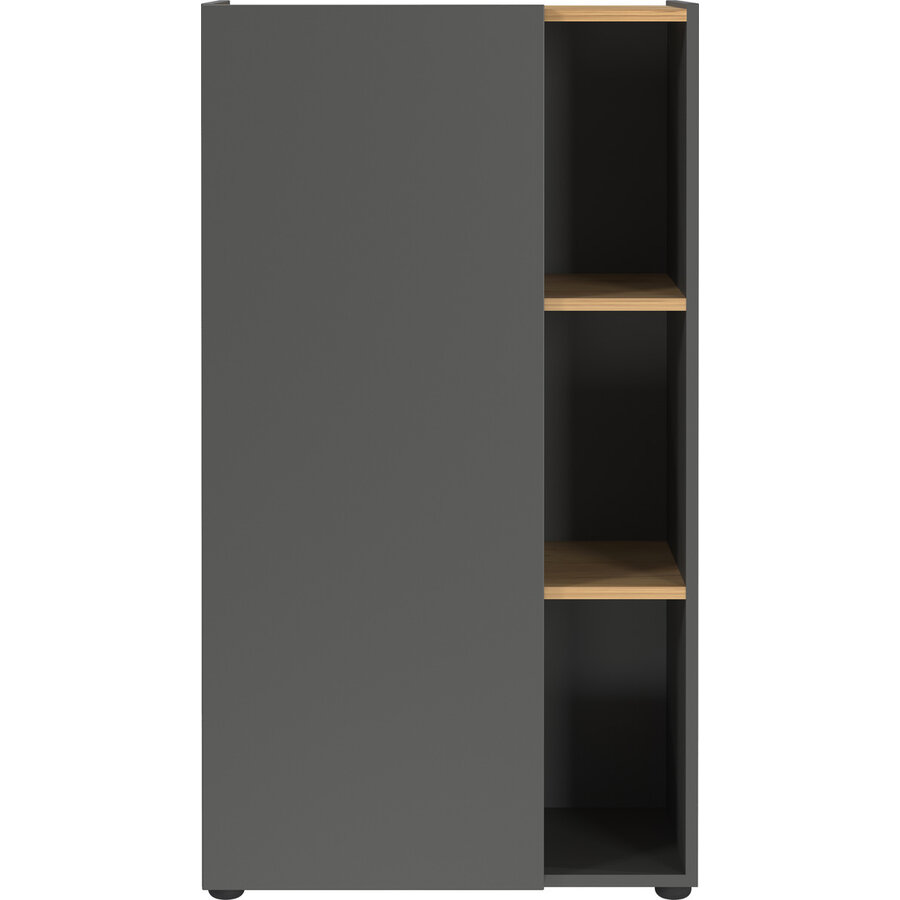 Adrano Grafiet / Eiken Kantoorkast H110 cm