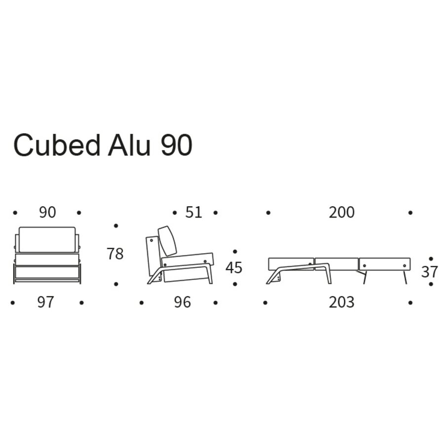 Cubed Slaapstoel Rood / Aluminium Cubed Slaapstoel Rood / Aluminium